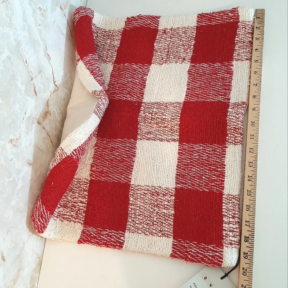 West Elm Buffalo Check Linen Pillow Cover